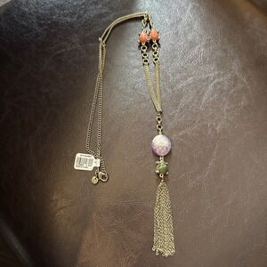 Loft Agate Amethyst‎ Long Necklace NWT